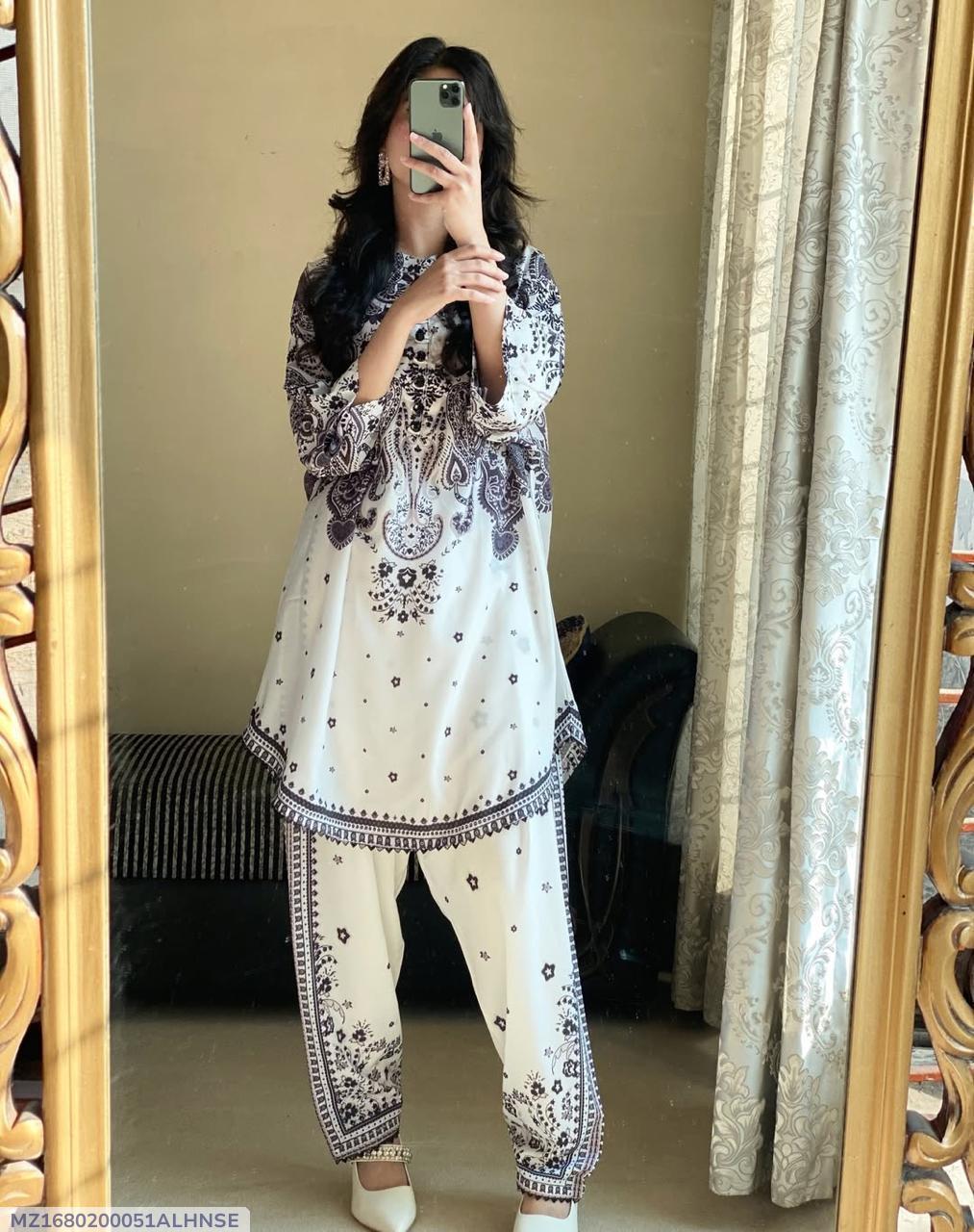 2-Pcs | stitched Co-Ord Set – Swiss Lawn