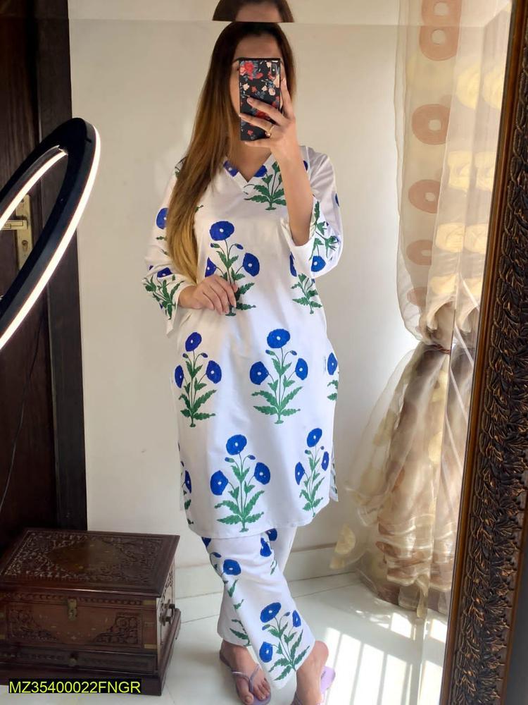 2-Pcs| Stitched Linen Co-Ord Set –