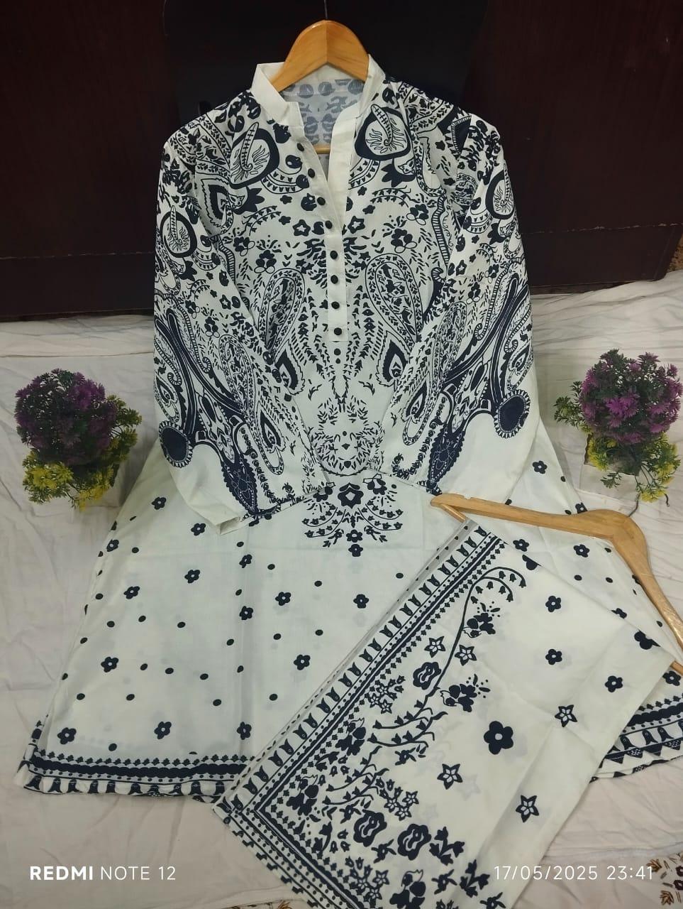 2-Pcs | stitched Co-Ord Set – Swiss Lawn