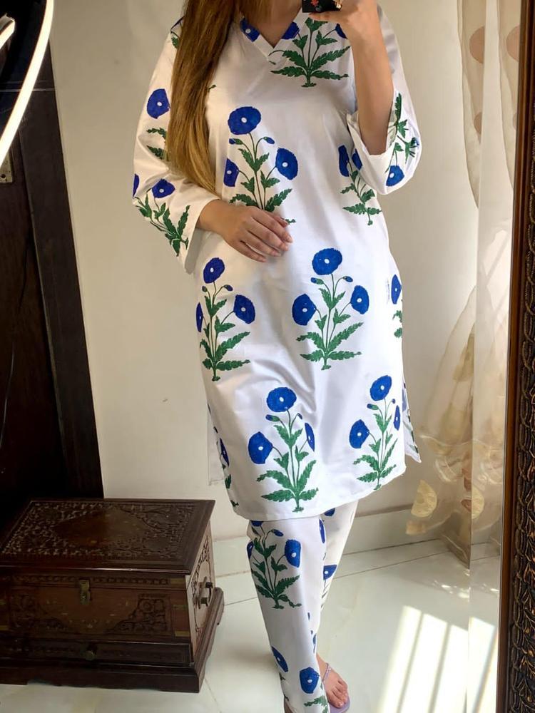 2-Pcs| Stitched Linen Co-Ord Set –