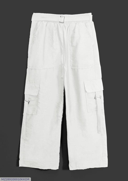1 Pc | Grip Cargo Trouser with Belt – White